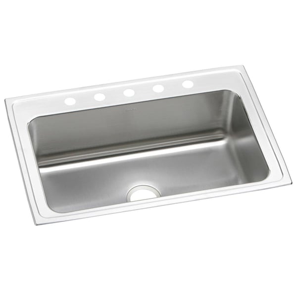 Lustertone Ss 33 X 22 X 10.1 Single Bowl Drop-In Sink With Quick-Clip